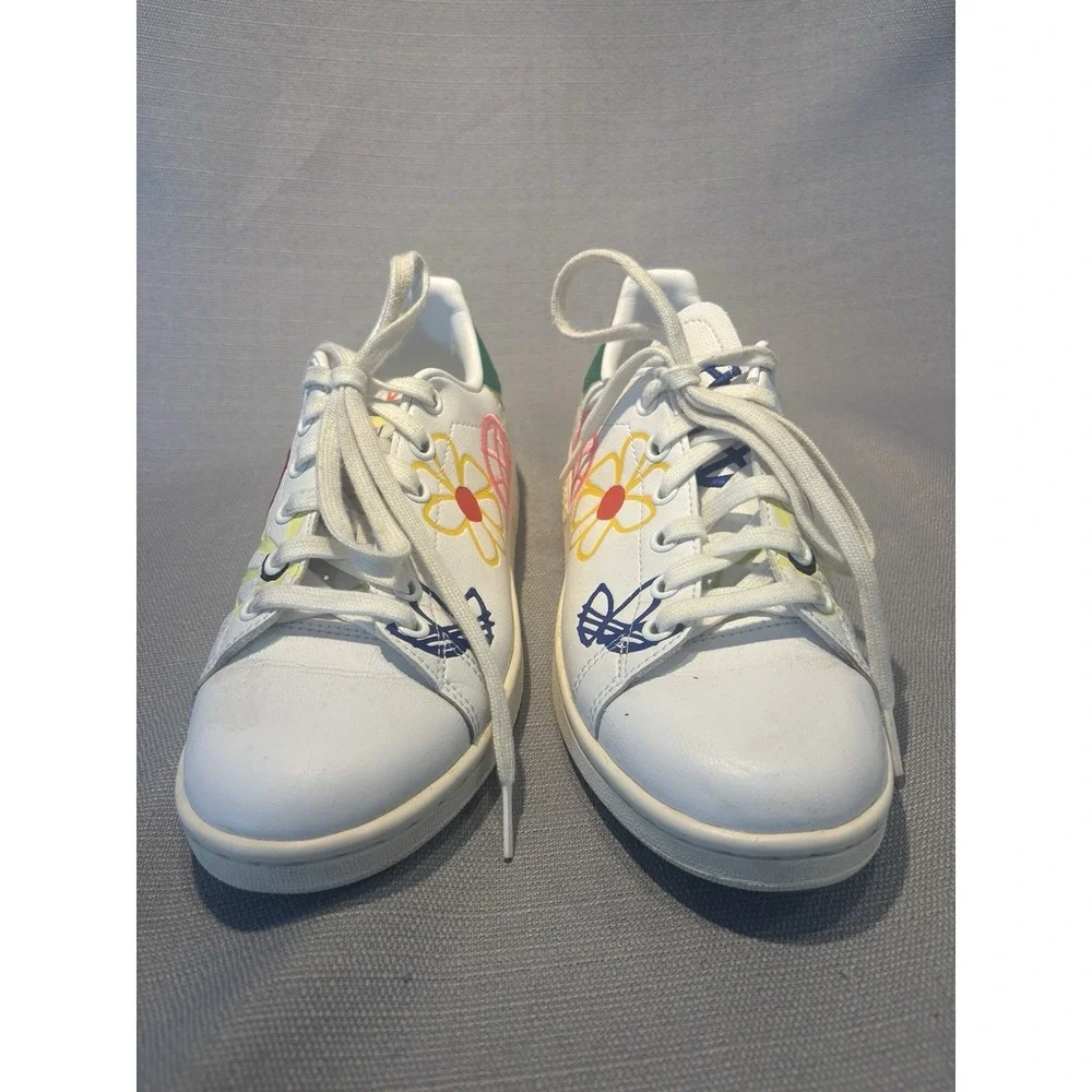 ADIDAS Stan‎ Smith Doodle Large Green and White Womens Size 5.5